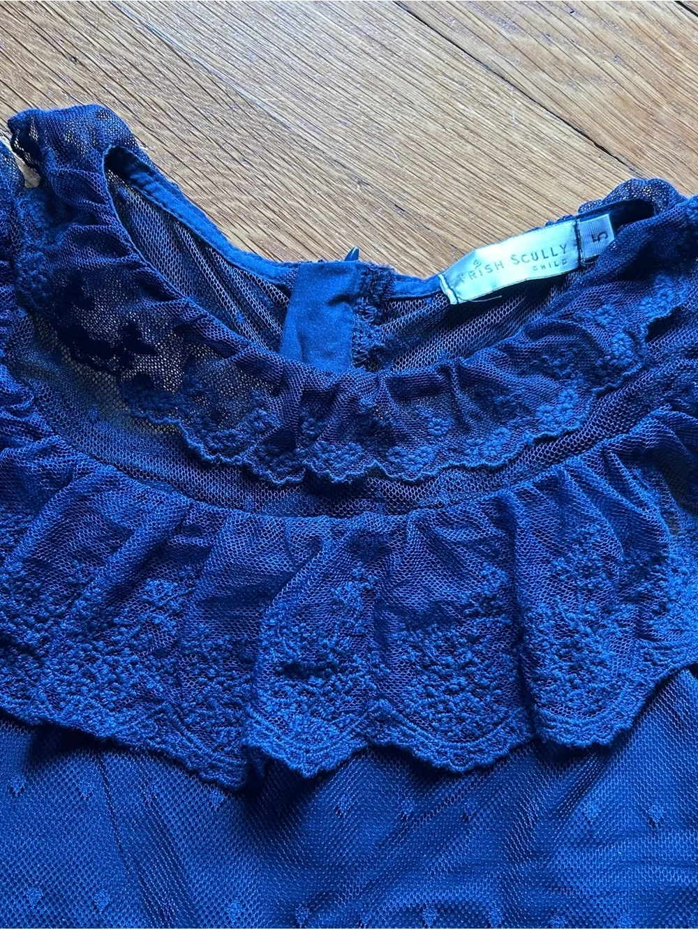 Blue Lace & Tulle Girls Formal Dress